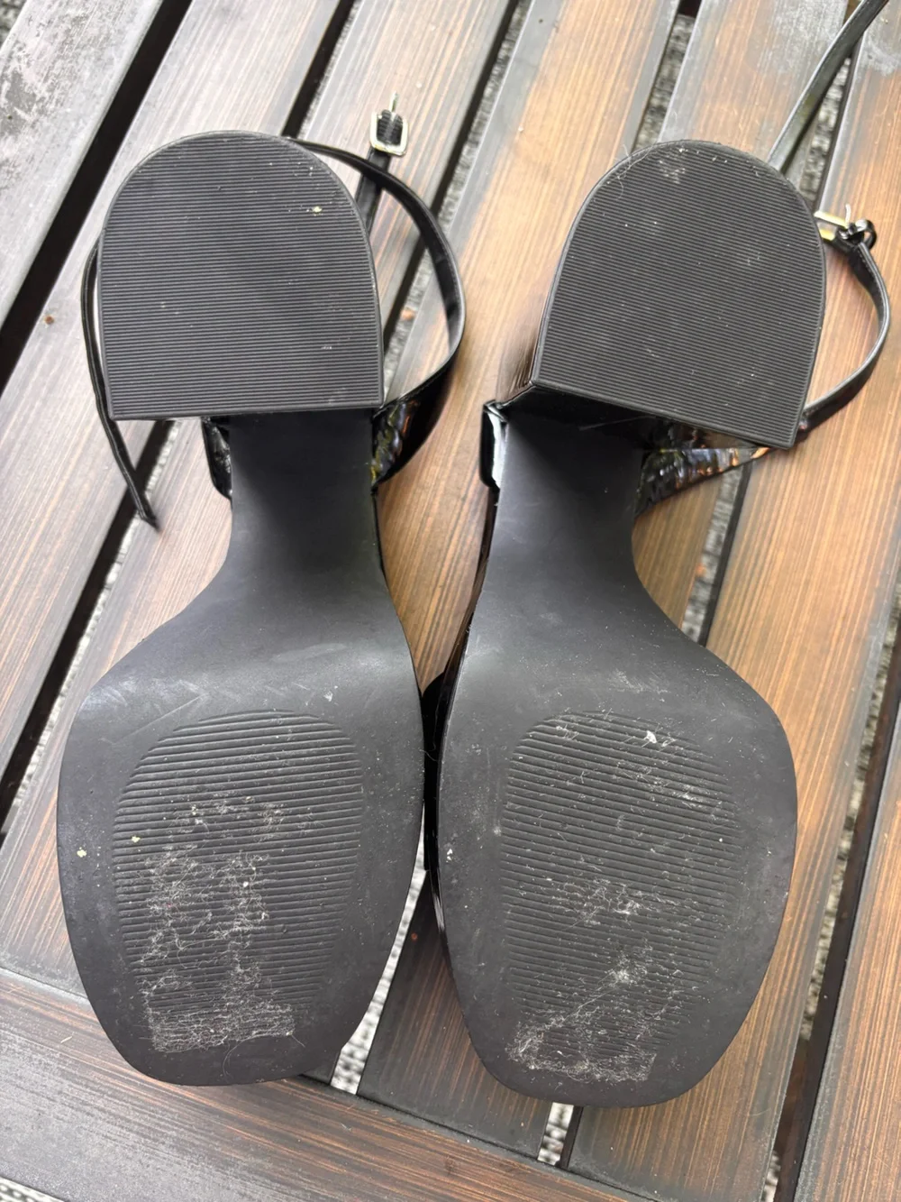 Steve Madden Black Patent Platform Heels 9.5 Gothic Grunge